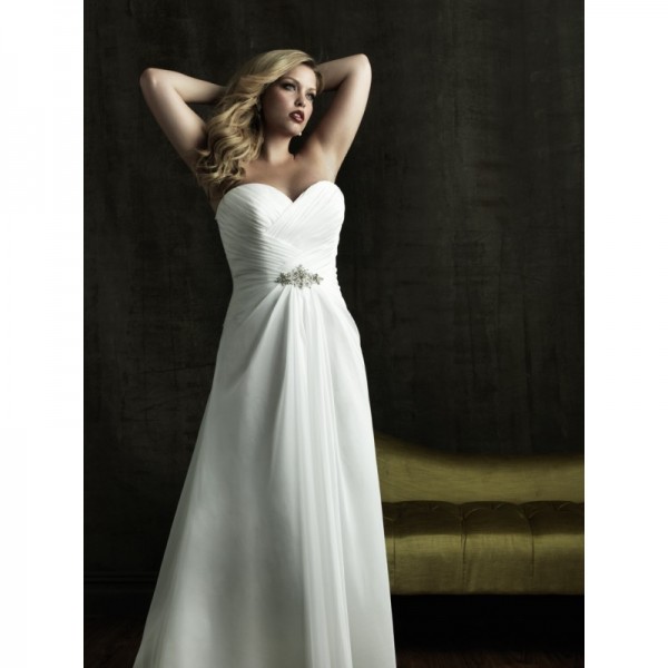 cheap-casual-plus-size-strapless-chiffon-wedding-gown