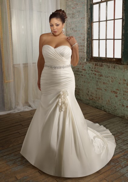 cheap plus size wedding dresses tea length