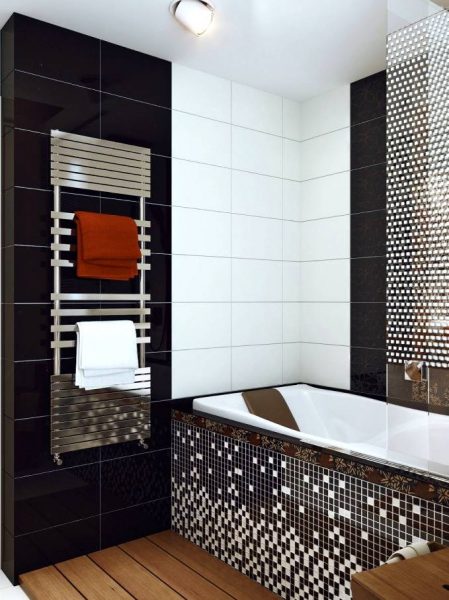 Black white mosaic bathroom tile