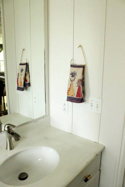 Hanging towel on the wall