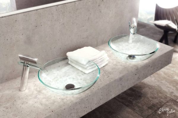 Modern bath stone vanity