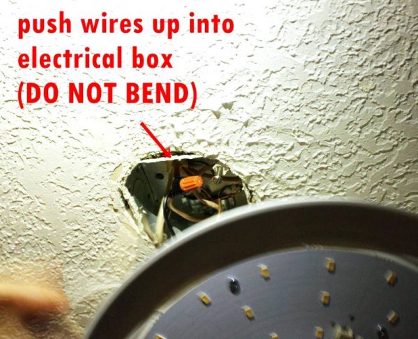 Gently push all wires and wire