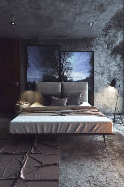 bedroom with dramatic atmosphere