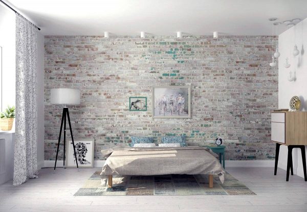 weathered brick bedroom