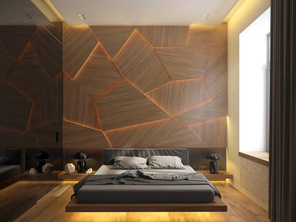 wooden pattern bedroom wall